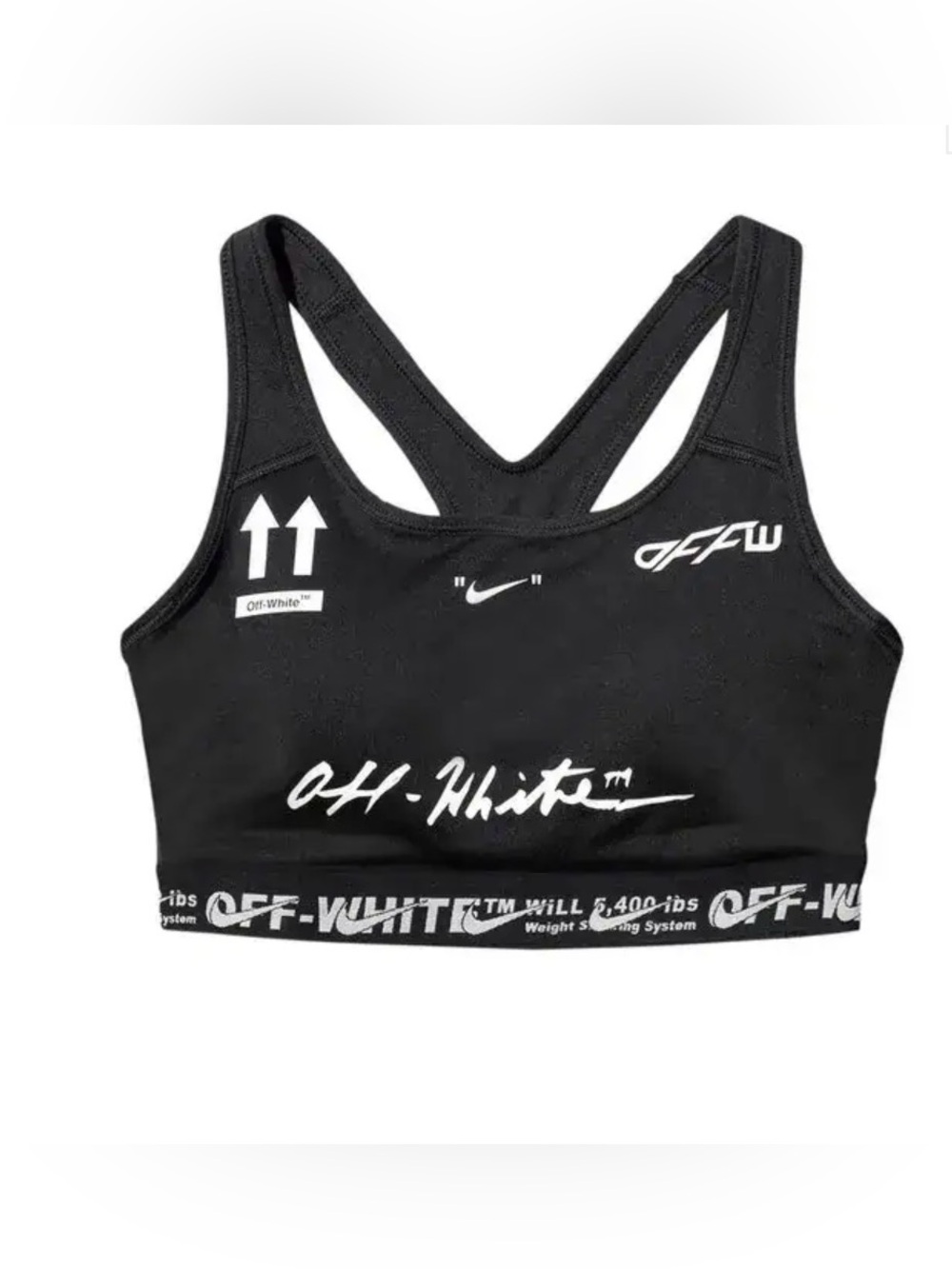 Nike Off-White Black Logo Sports Bra